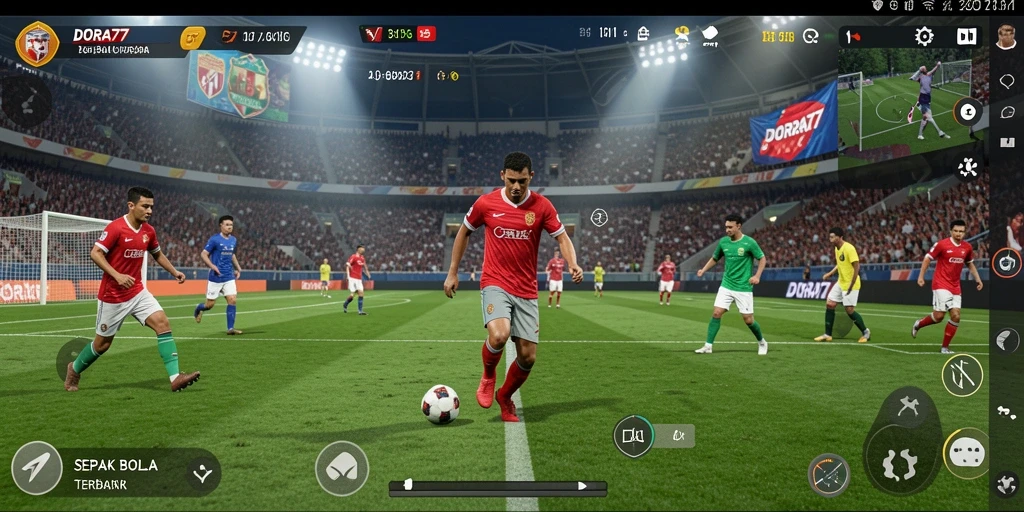 Tangkapan layar DORA77 menunjukkan aksi menegangkan dalam pertandingan sepak bola.