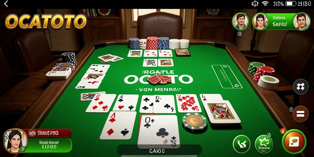 Screenshot gameplay OCATOTO menampilkan aksi seru Gaple.