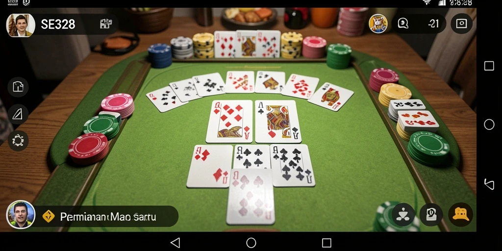 Screenshot gameplay SE328 menampilkan serunya permainan Gaple.