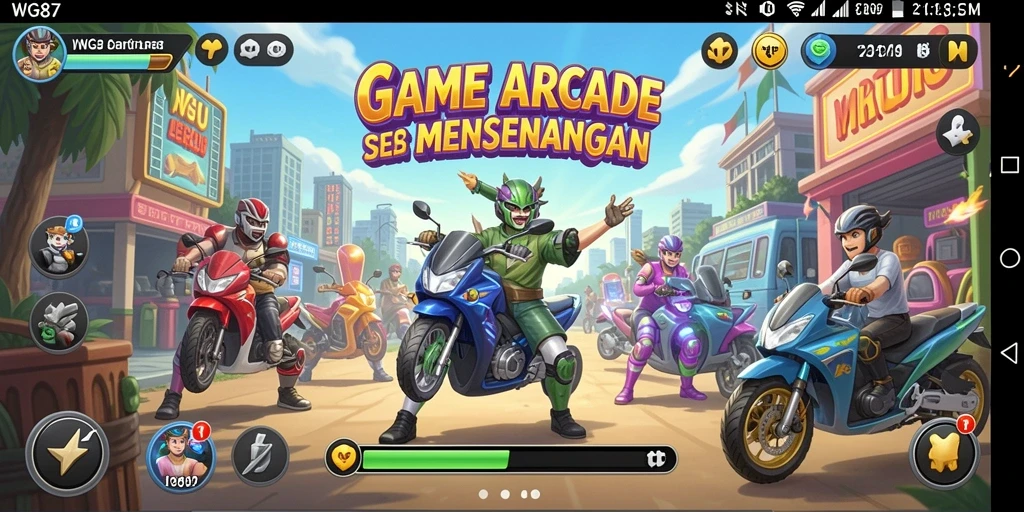 Tangkapan layar utama WG87 menunjukkan gameplay yang dinamis dan penuh aksi.