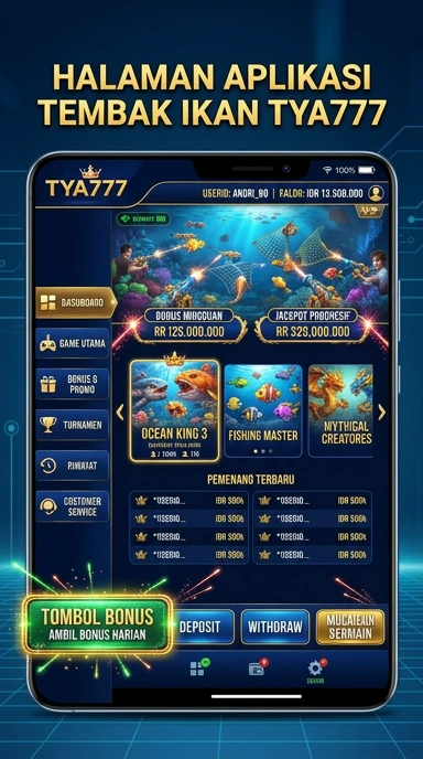 Tampilan antarmuka pengguna tya777 yang sederhana dan efektif.